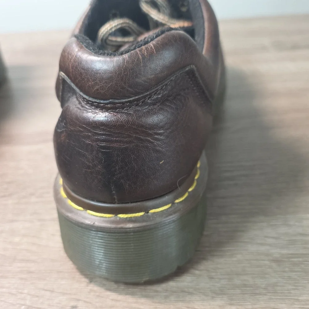 Y2K Dr. Martens Brown Leather Oxford Shoes Mens 11 Low Top Lug Sole Vintage